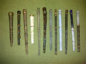 A selection of the paper wands we made.